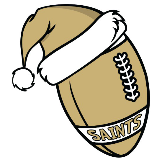 New Orleans Saints Football Christmas hat logo vinyl decal